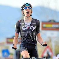 Geraint Thomas, Team Sky, 2017, Tirreno-Adriatico, stage two, salute, pic - La Presse-RCS Sport