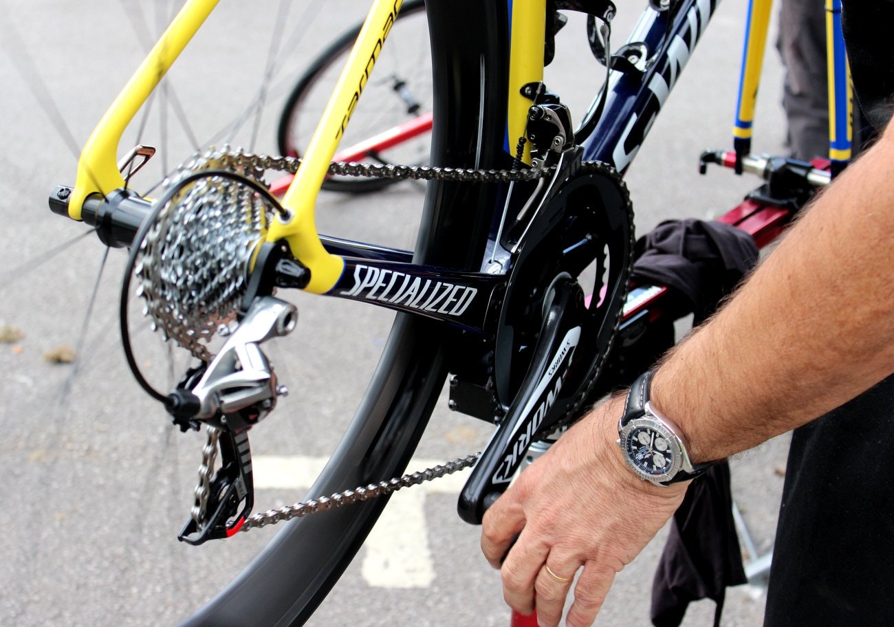 Tour de France 2014, mechanics, Tinkoff-Saxo, Specialized S-Works Tarmac (Pic: George Scott/Factory Media)